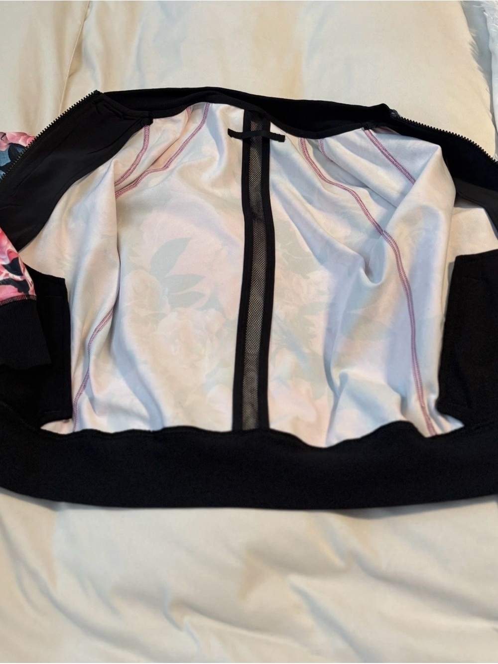 Lululemon Om Me Home Floral Roses Full Zip bomber track Jacket S 4 Secret garden - Picture 6 of 10